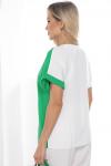 Блуза Игра цвета (бело-зеленая) Б10379
