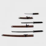 Сувенирное оружие "Катаны Тайго" 3в1, набор на подставке, 47см/79см/105см, ножны под тигра