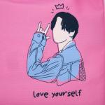 Шопер мешок Love yourself, 40 х 35см, цвет розовый