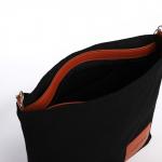 Шопер текстильный NK , 40х35х10 см, отдел на молнии, цвет чёрный