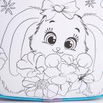 Сумка детская для девочки через плечо "Кролик с цветами" 22х16 см