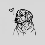 Термотрансфер «Собака с сердечком у носа», 8 * 10 см