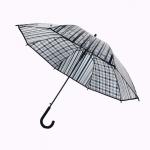 Зонт - трость полуавтоматический «Клетка», 8 спиц, R = 54 см, цвет чёрный