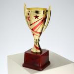 Кубок 183B, наградная фигура, золото, подставка пластик, 20,5 * 9,5 * 7,5 см.