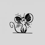 Термотрансфер «Мышка с большими ушами», 10 * 9 см