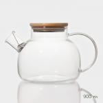 Набор чайный стеклянный Bella Tenero «Эко», 6 предметов: чайник 900 мл, подставка, 4 пиалы 130 мл