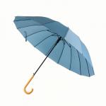 Зонт - трость полуавтоматический «Пастель», 16 спиц, R = 52 см, цвет синий
