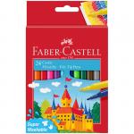 Фломастеры Faber-Castell Замок, 24 цв., смываемые, картон, европодвес, 554202