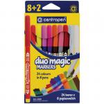 Фломастеры меняющие цвет Centropen Duo Magic, 08 цв.+2, 10шт., 24 цв., картон, европодвес, 5 2599 1002