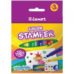 Фломастеры-штампы Luxor Color Stamper, 08 цв., смываемые, картон, европодвес, 6130/Box 8