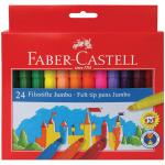 Фломастеры Faber-Castell Замок Jumbo, 24 цв., утолщенные, смываемые, картон, европодвес, 554324