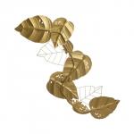 Декор настенный металл "Листья скелетированные" бело-золотые 54х124х5 см