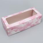 Кондитерская упаковка, коробка для кекса с окном, «Сладкая вата», 26 х 10 х 8 см