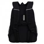 Рюкзак молодёжный 45 х 32 х 23 см, Grizzly, эргономичная спинка, отделение для ноутбука, чёрный