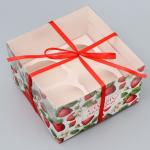 Коробка для капкейка, кондитерская упаковка, 4 ячейки «Сладкая моя», 16 х 16 х 10 см