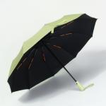 Зонт автоматический «Однотон», 3 сложения, 10 спиц, R = 51 см, цвет оливковый