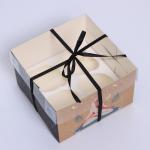 Коробка для капкейка, кондитерская упаковка, 4 ячейки «Медитация», 16 х 16 х 10 см