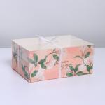 Коробка для капкейка, кондитерская упаковка, 6 ячеек «Счастье внутри», 23 х 16 х 10 см