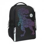 Рюкзак школьный, 38 х 29 х 16 см, Grizzly, эргономичная спинка, чёрный/зелёный