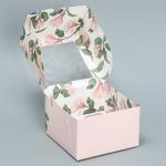 Коробка для капкейков, кондитерская упаковка двухсторонняя, 4 ячейки «Вдохновляй красотой», 16 х 16 х 10 см