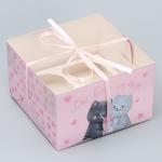 Коробка для капкейка, кондитерская упаковка, 4 ячейки «От всего сердечка», 16 х 16 х 10 см