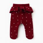 Ползунки детские "Мишка", цвет бордовый, рост 62