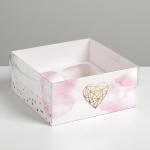 Коробка для капкейков, кондитерская упаковка, 4 ячейки «Love», 16 х 16 х 7.5 см