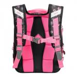 Рюкзак школьный 35 x 26 x 14см, эргономичная спинка, Across 178, черный/розовый