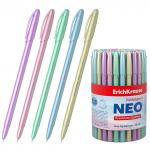 Ручка шариковая ErichKrause Neo® Stick Pastel 0.7, Super Glide Technology, цвет чернил синий (в тубусе по 60 шт.)