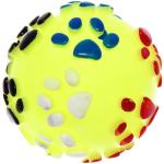 Игрушка - мячик для собак средних, мелких и крупных пород "ИГРУЛИК", цвет желтый, d-7см (лейбл)
