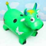Игрушка - прыгун детская "Коровка" резиновая надувная, 50х29см, зеленая