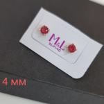 Серьги гвоздики коллекция Xuping покрытие позолота вставка камень цвет скарлет