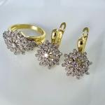 Комплект ювелирной бижутерии Дубайское золото серьги и кольцо