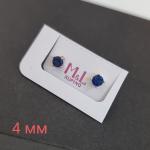 Серьги гвоздики коллекция Xuping покрытие позолота вставка камень синий