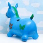 Игрушка - прыгун детская "Лошадка" резиновая надувная, 49х24см, синяя