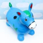 Игрушка - прыгун детская "Лошадка" резиновая надувная, 49х24см, синяя