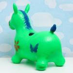 Игрушка - прыгун детская "Лошадка" резиновая надувная, 49х24см, зеленая