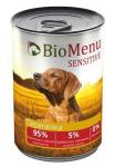 #(А) BioMenu SENSITIVE Консервы д/собак Перепелка 95% МЯСО, 410 гр*12 15%