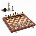 Шахматы сувенирные "Нефрит", деревянная доска 45 х 45 см, металлические фигуры