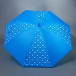 Зонт женский трость «Яркие бабочки», 8 спиц, d = 90 см, цвет синий