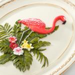 Панно интерьерное полистоун "Фламинго в экзотических листьях" 18х2,2х23 см