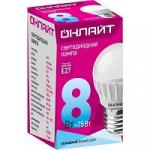 Лампа светодиодная ОНЛАЙТ OLL-G45-8-230-4K-E27 8Вт Е27 4000К 71627