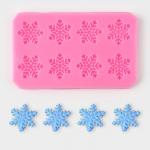Молд «Снегопад», силикон, 11*6,8*0,6 см, цвет розовый