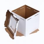 Коробка под торт, с окном, белая, 30 х 30 х 30 см