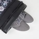 Мешок для обуви на шнурке, «ЗФТС», наружный карман на молнии, цвет чёрный