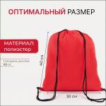 Мешок для обуви на шнурке, «ЗФТС», светоотражающая полоса, цвет красный