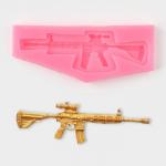 Молд «Пистолет - пулемёт», силикон, 13,2*5,3 см, цвет МИКС