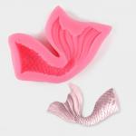Молд «Хвост русалки», силикон, 10*5,8 см, цвет розовый