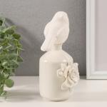 Аромадиффузер керамика "Белый воробышек на вазе с розой" 6,7х9,5х18,,8 см