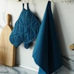 Набор декоративных полотенец (3 шт.) 'Цвет эмоций', саржа, 100% хлопок, 'Голубая сталь'